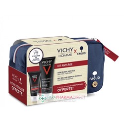 Vichy Homme Structure Force 50ml + Gel Douche 200ml Trousse "Faguo ©"