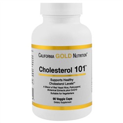 California Gold Nutrition, CGN, Targeted Support, Cholesterol 101, 90 растительных капсул