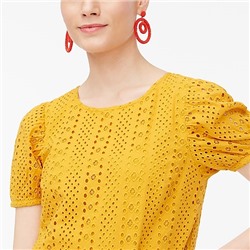 Eyelet puff-sleeve top Item AL517