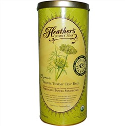 Heather's Tummy Care, Чай от живота, пакетики с натуральным фенхелем, без кофеина, 45 пакетиков, 8.82 унций (250 г)