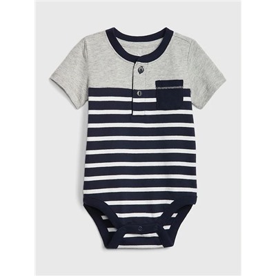 Baby Stripe Henley Bodysuit