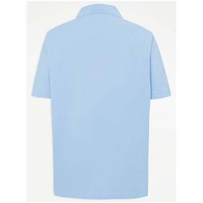 Light Blue Short Sleeve School Polo Shirts 2 Pack