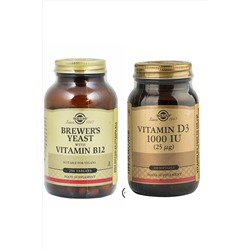 Solgar Brewer's Yeast With Vitamin B12 250 Tablet + Vitamin D3 1000 Iu 100 Tablet PARKFARMA149