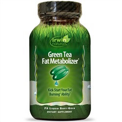 Irwin Naturals, Зеленый Чай, Метаболайзер Жиров 75 жидких гелевых капсул