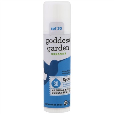 Goddess Garden, Organics, Natural Mineral Sunscreen Stick, Sport, SPF 30, 0.6 oz (17 g)