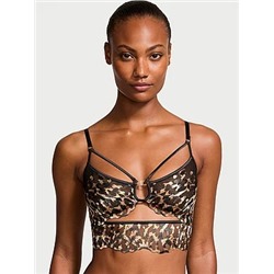 Leopard Embroidery Strappy Bra Top