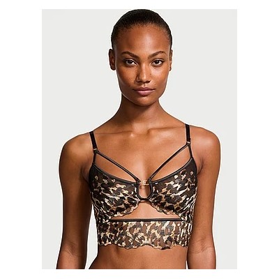 Leopard Embroidery Strappy Bra Top