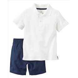 2-Piece Polo & Short Uniform Set