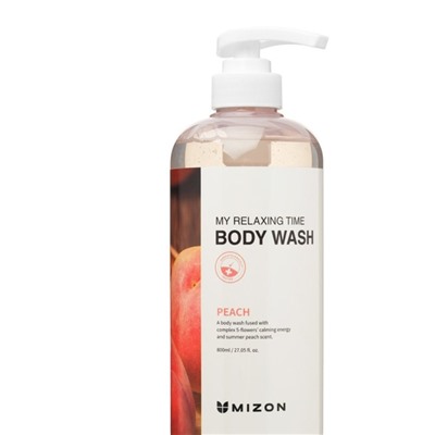 MIZON MY RELAXING TIME BODY WASH [PEACH] Гель для душа с экстрактом персика 800мл