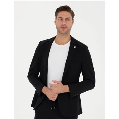 Siyah Body Esnek Fit Blazer Ceket