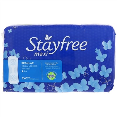 Stayfree, Макси, регулярные, 24 прокладки