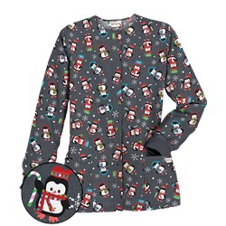 UA Penguin Holiday Pewter Print Scrub Jacket