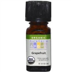 Aura Cacia, Organic, грейпфрут, 0,25 жидкой унции (7,4 мл)