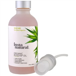 InstaNatural, Органическое масло плодов шиповника, уход за кожей, 4 жидк. унц. (120 мл)