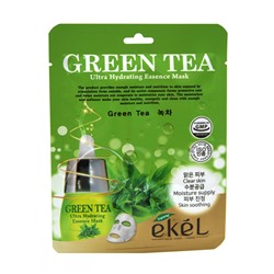 [EKEL] Маска для лица тканевая ЗЕЛЕНЫЙ ЧАЙ Green Tea Ultra Hydrating Essence Mask, 25 мл