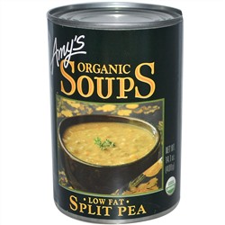 Amy's, Органический гороховый суп, обезжиренный 14.1 унции (400 г)
