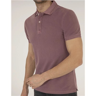 Pembe Dokulu Slim Fit Polo Yaka Tişört