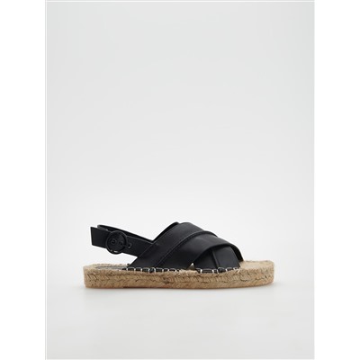 Espadrilles mit Obermaterial aus Leder