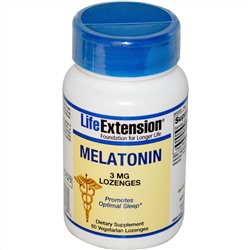 Life Extension, Мелатонин, 3 мг, 60 пастилок