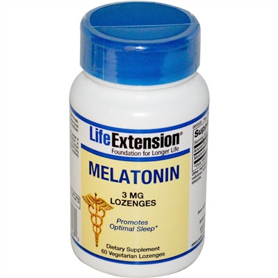 Life Extension, Мелатонин, 3 мг, 60 пастилок