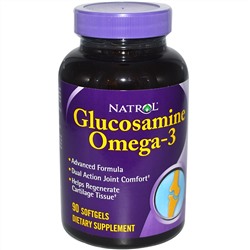 Natrol, Глюкозамин Омега-3 90 гелевых капсул