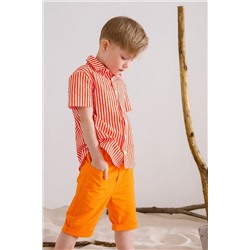 Рубашка ECO короткий рукав полоска апельсин MINIDINO #910960
