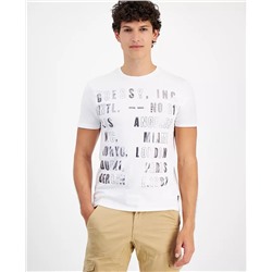 GUESS Men's Foil-Letter Short-Sleeve T-Shirt