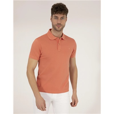 Pembe Slim Fit Polo Yaka Merserize Tişört