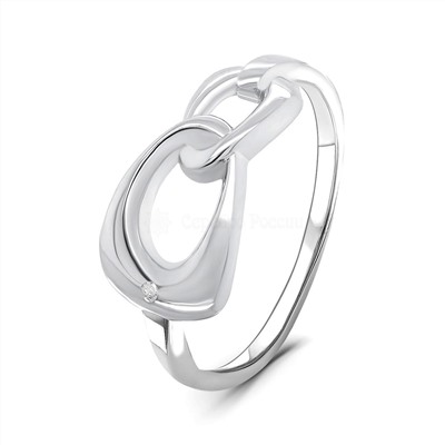 Кольцо из серебра с бриллиантом родированное 01-01526-07-101-01-07