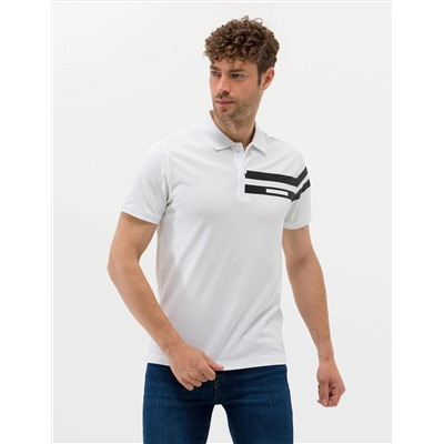 Beyaz Slim Fit Polo Yaka Tişört