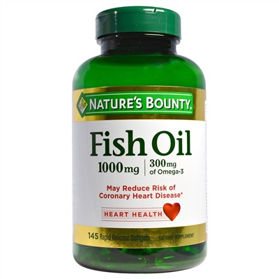 Nature's Bounty, Fish Oil, 1,000 mg, 145 Rapid Release Softgels