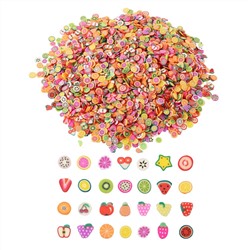 DECORA 1/4 Inch 3200 Pieces Mini 3D Fruit Slices for Slime Crafts Nail Art and Face Decoration