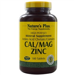 Nature's Plus, Кальций, магний и цинк, 180 таблеток
