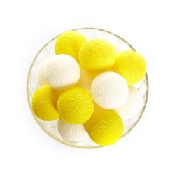 Тайская гирлянда (большие шарики) «Желтая с белым» Большие-спец.заказ для нашего сайта  (20 шариковв гирлянде)  / Thai lightening balls yellow white