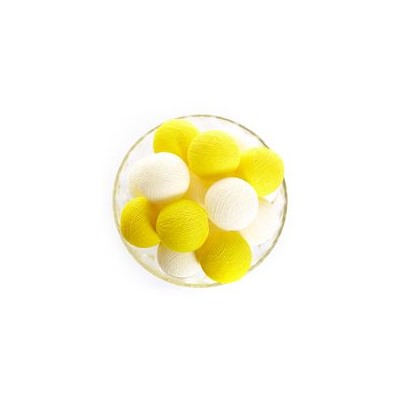 Тайская гирлянда (большие шарики) «Желтая с белым» Большие-спец.заказ для нашего сайта (20 шариковв гирлянде) / Thai lightening balls yellow white
