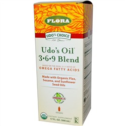 Flora, Выбор Удо, Смесь масел Удо 3 • 6 • 9, 17 жидких унций (500 мл)
