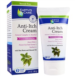 Earth's Care, Anti-Itch Cream, Shea Butter and Almond Oil, 2.4 oz, (68 g)