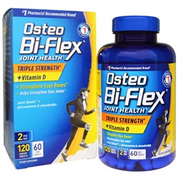 Osteo Bi-Flex, Здоровье суставов, тройная сила + витамин D, 120 таблеток в оболочке