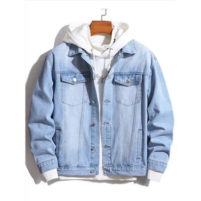 Denim jacket and hoodie men best sale