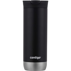 Contigo Huron Vacuum-Insulated Stainless Steel Travel Mug with Leak-Proof Lid, Keeps Drinks Hot or Cold for Hours, Fits Most Cup Holders and Brewers, 16oz Licorice
