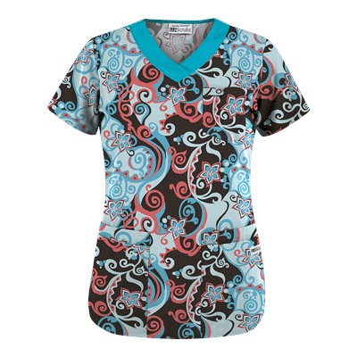 UA Imperial Garden Espresso Print Scrub Top