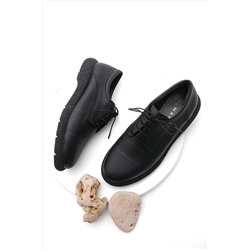 Marjin Kadın Hakiki Deri Oxford Ayakkabı Bağcıklı Günlük Ayakkabı Alyen siyah 3203863041