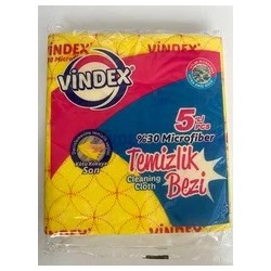 Салфетка для уборки цветная VINDEX 5 штук упаковка