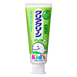 Зубная паста детская KAO Clear Clean 1-8 лет с мягкими микрогранулами для деликатной чистки зубов, вкус дыни, туба 70 гр