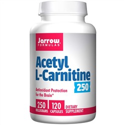 Jarrow Formulas, Ацетил L-карнитин 250, 250 мг, 120 капсул