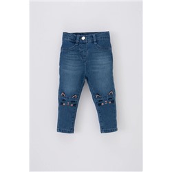 Defacto Kız Bebek Regular Fit 3D Jean Pantolon B0064A523WN