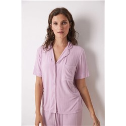 Pijama camisero Capri soft touch rosa