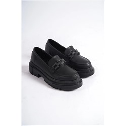 NexaNook Kadın Siyah Püsküllü Ortopedik Ayakkabı loafer000066