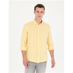 Sarı Regular Fit Uzun Kollu Gömlek