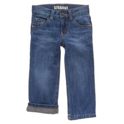 Fleece-Lined Straight Jeans